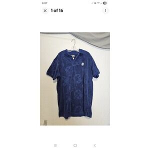 Billionares Boys Club Mens Royal Blue Collard Pattern Shirt Size M #1401